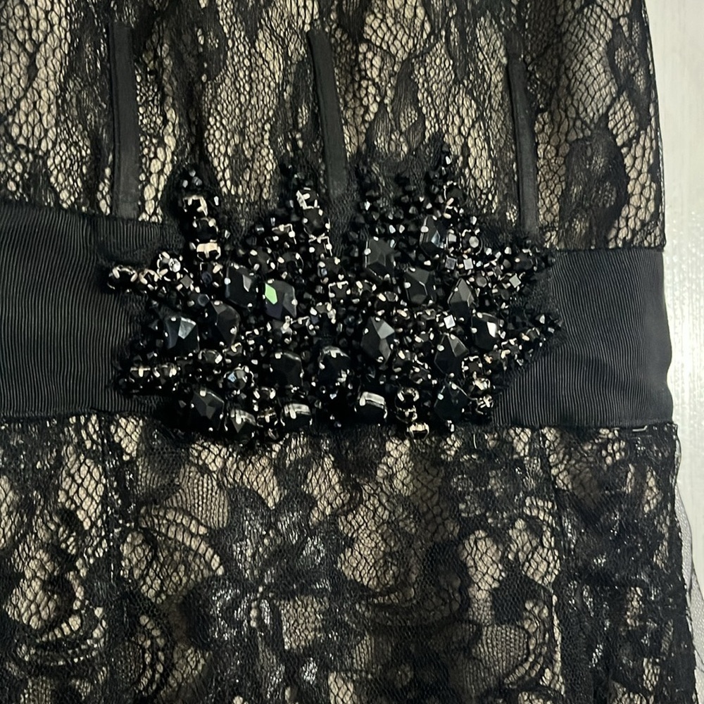 MM Couture Taupe Lace Dress - Picture 8 of 8